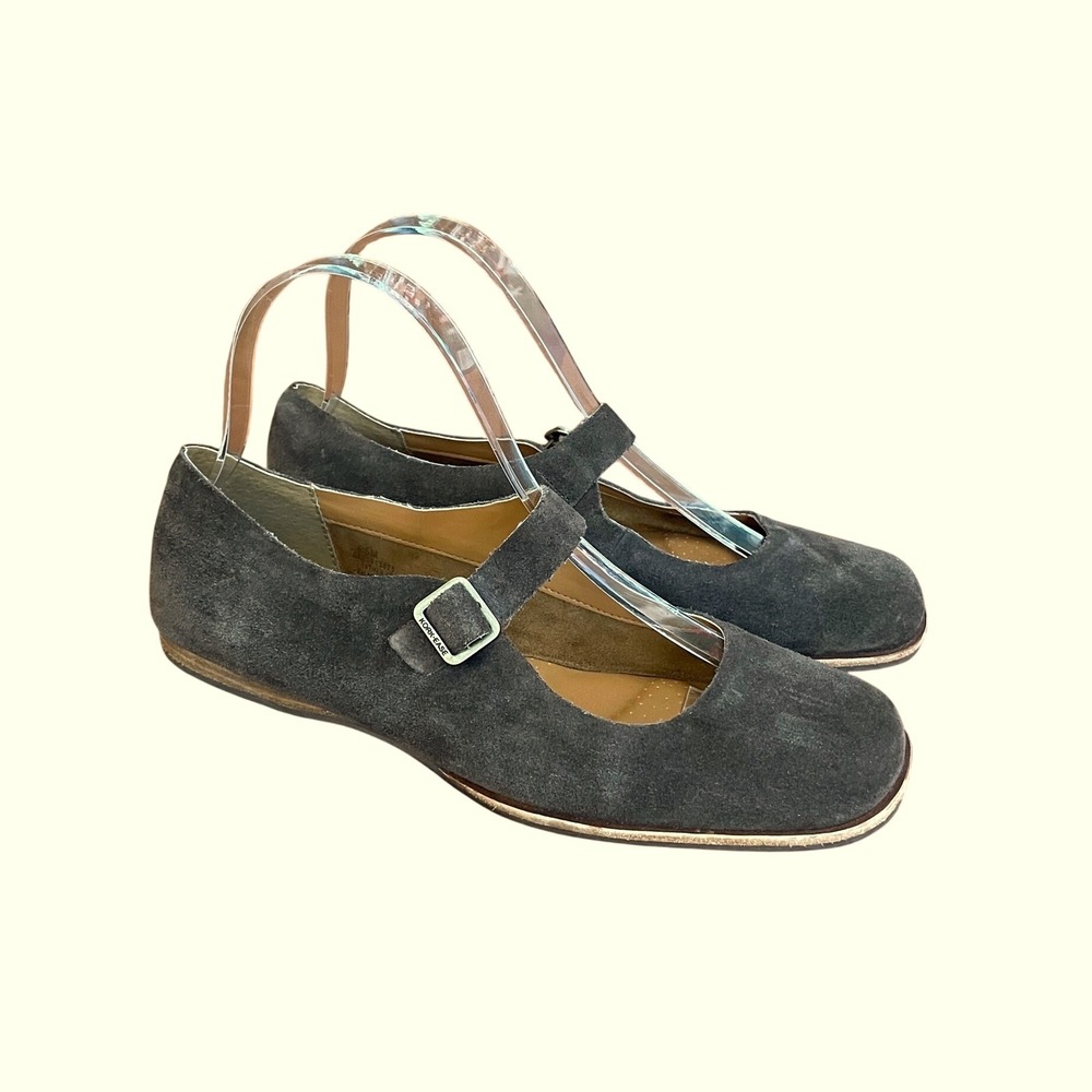 Kork-Ease Womens brown Suede‎ Mary Jane Square Toe Buckle Flats 6.5M KE0013023